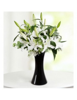 Elegant Swan White Lilies Arrangement